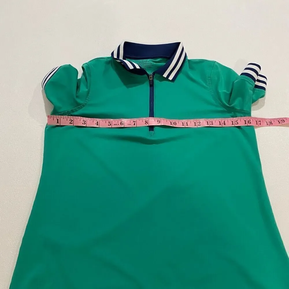 Vineyard Vines Performance Polo XXS – Green Zip Front Active Shirt